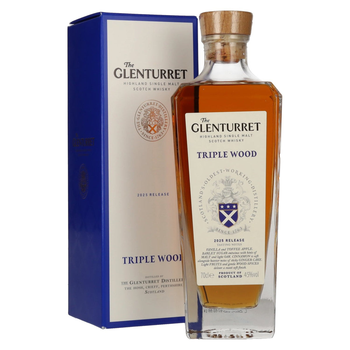 The Glenturret TRIPLE WOOD Release 2025 45% vol. 0,7 l in geschenkverpakking