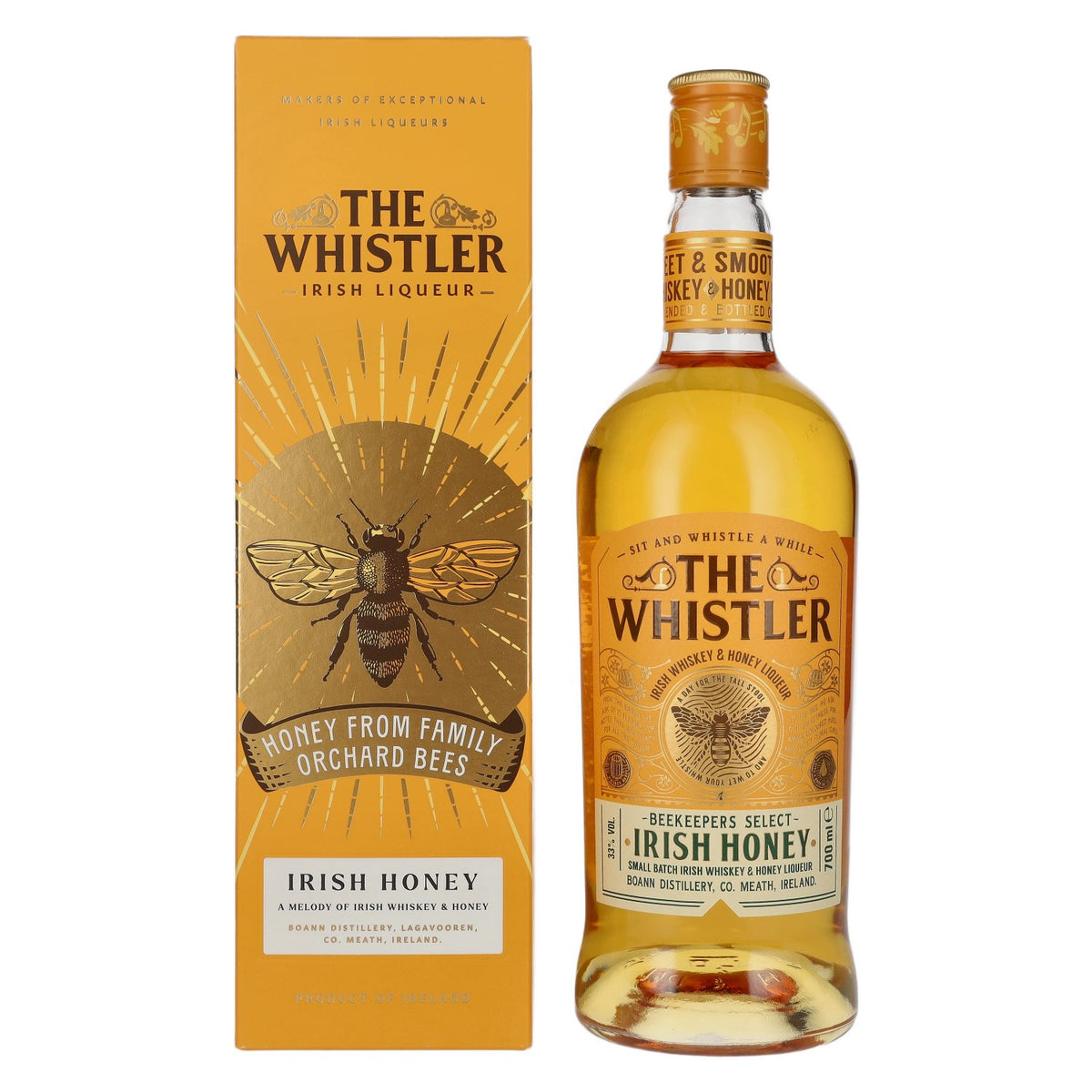 The Whistler IRISH HONEY Irish Whiskey &amp; Honey Liqueur 33% ABV, 0.7 litres, in a gift box