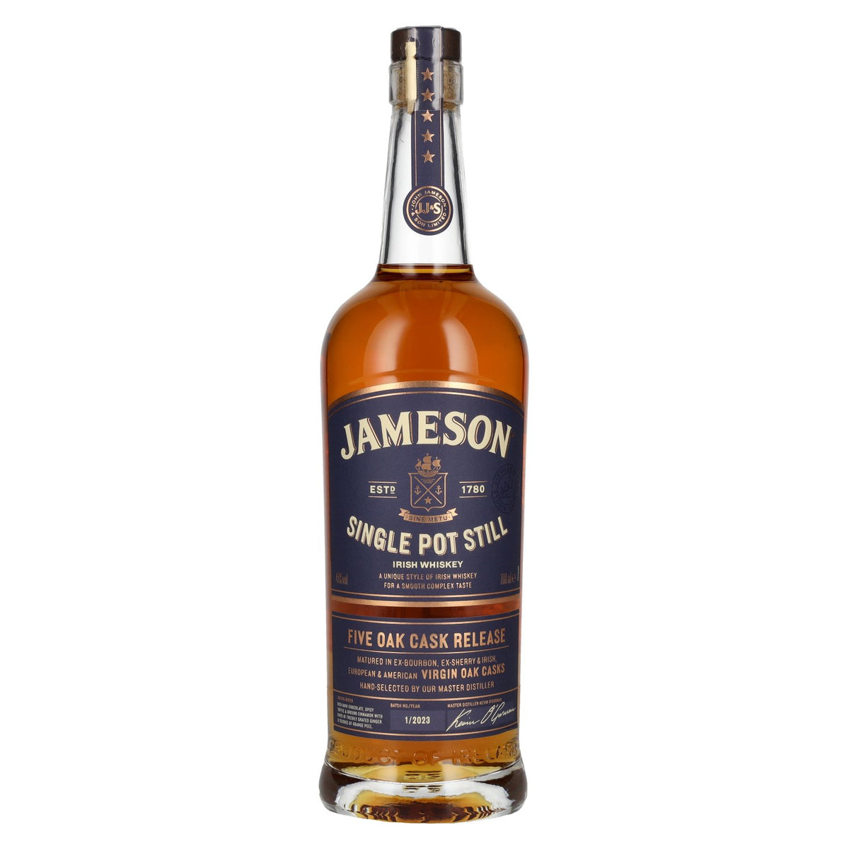 Jameson Whiskey Single Pot Still Five Oak Cask Release, 46 % vol., 0,7 l