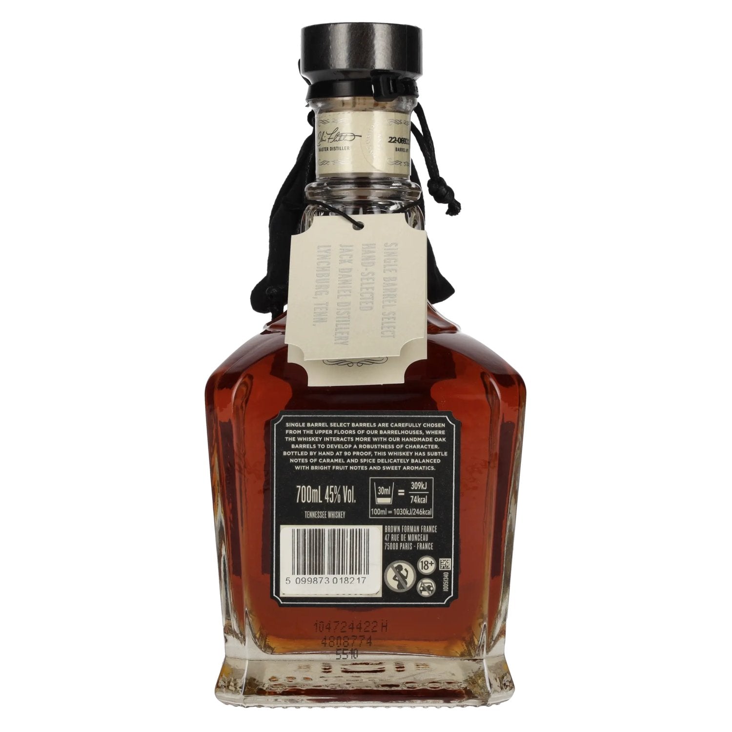 Jack Daniel's Select Single Barrel Tennessee Whiskey 45% vol. 0,7l avec Whisky Stones