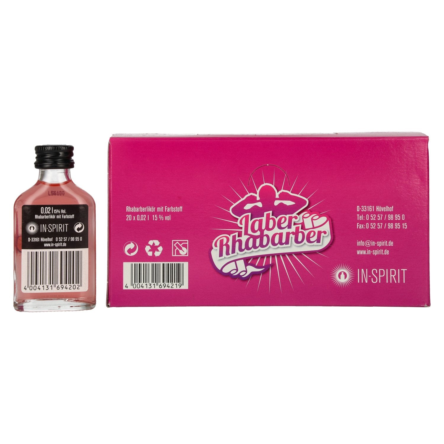 Laber Rhabarber Rabarberlikeur 15% Vol. 20x0,02l