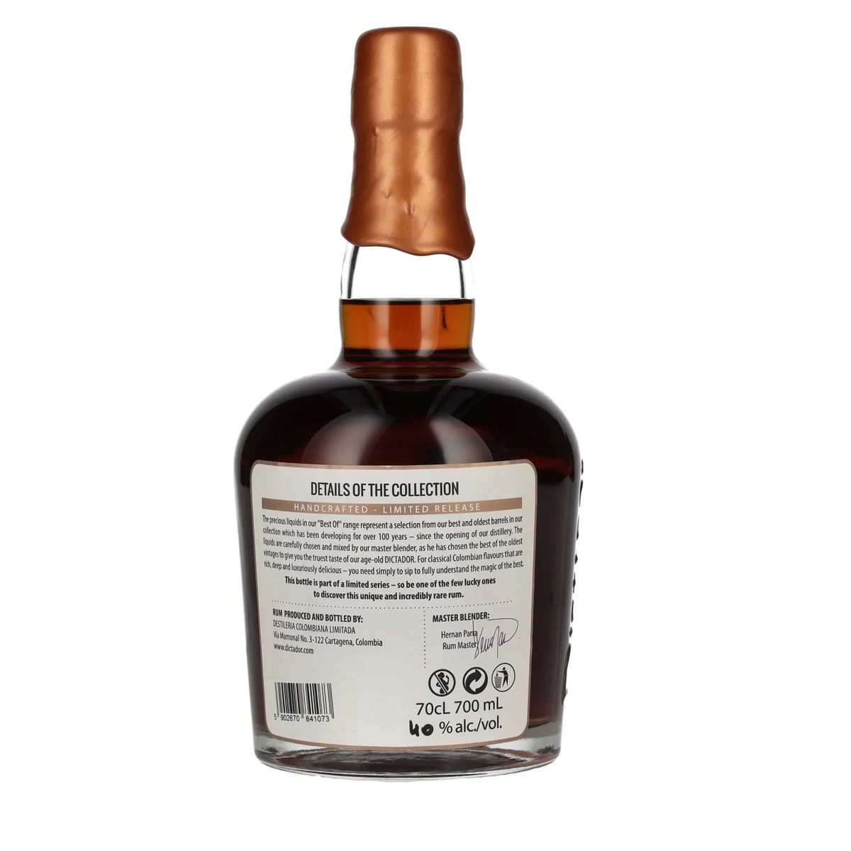 Dictador BEST OF 1987 EXTREMO Rum 30YO/050317/EX-SH298 40% ABV 0.7l