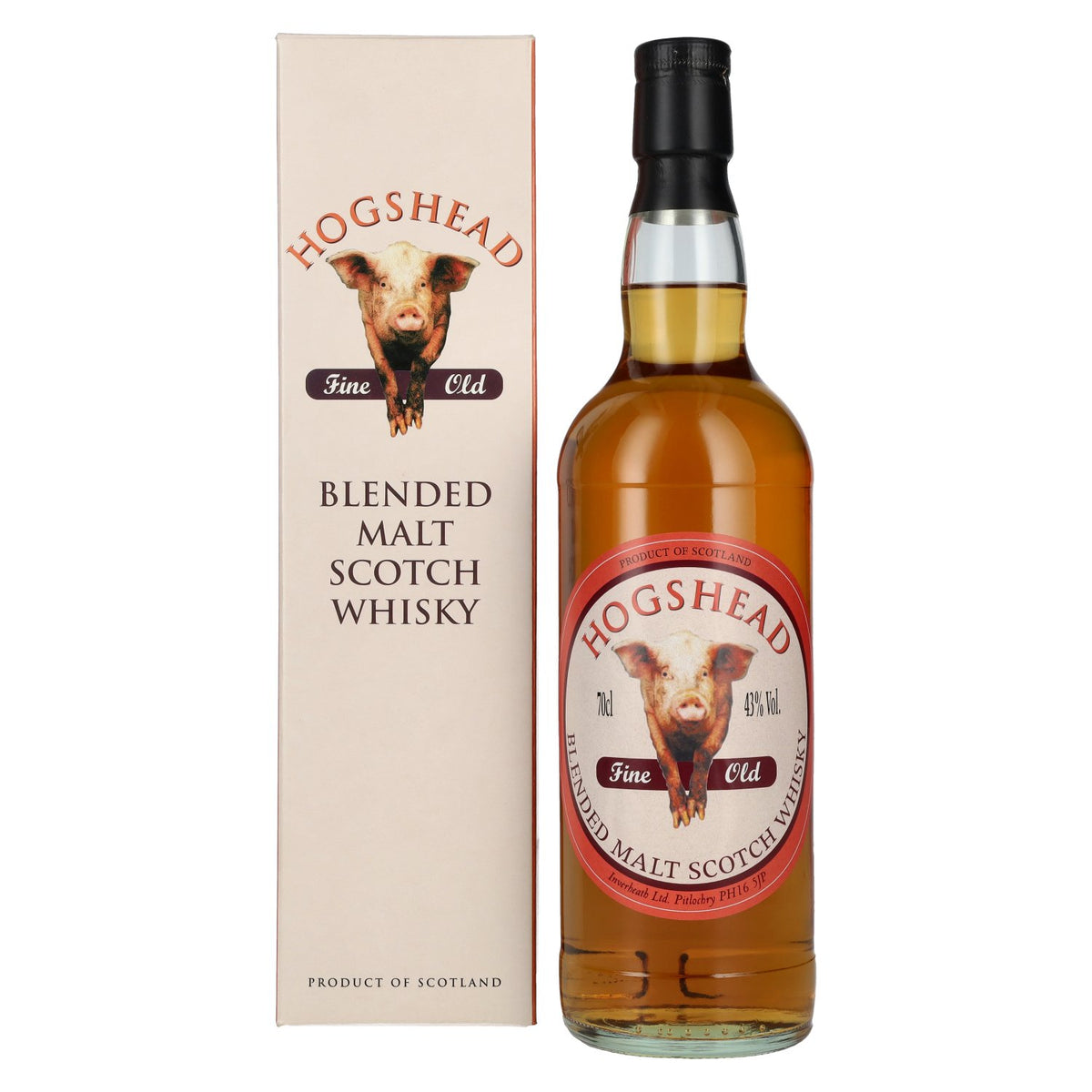 Whisky écossais Hogshead Fine Old Blended Malt, 43 % vol., 0,7 l, dans un coffret cadeau