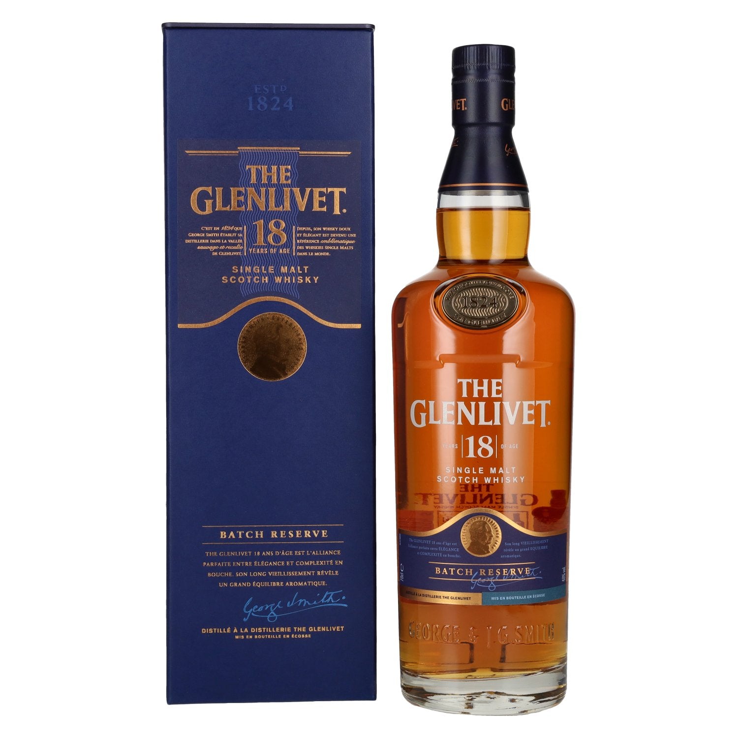 The Glenlivet 18 Years Old BATCH RESERVE Single Malt Whisky 40% Vol. 0,7l in geschenkverpakking
