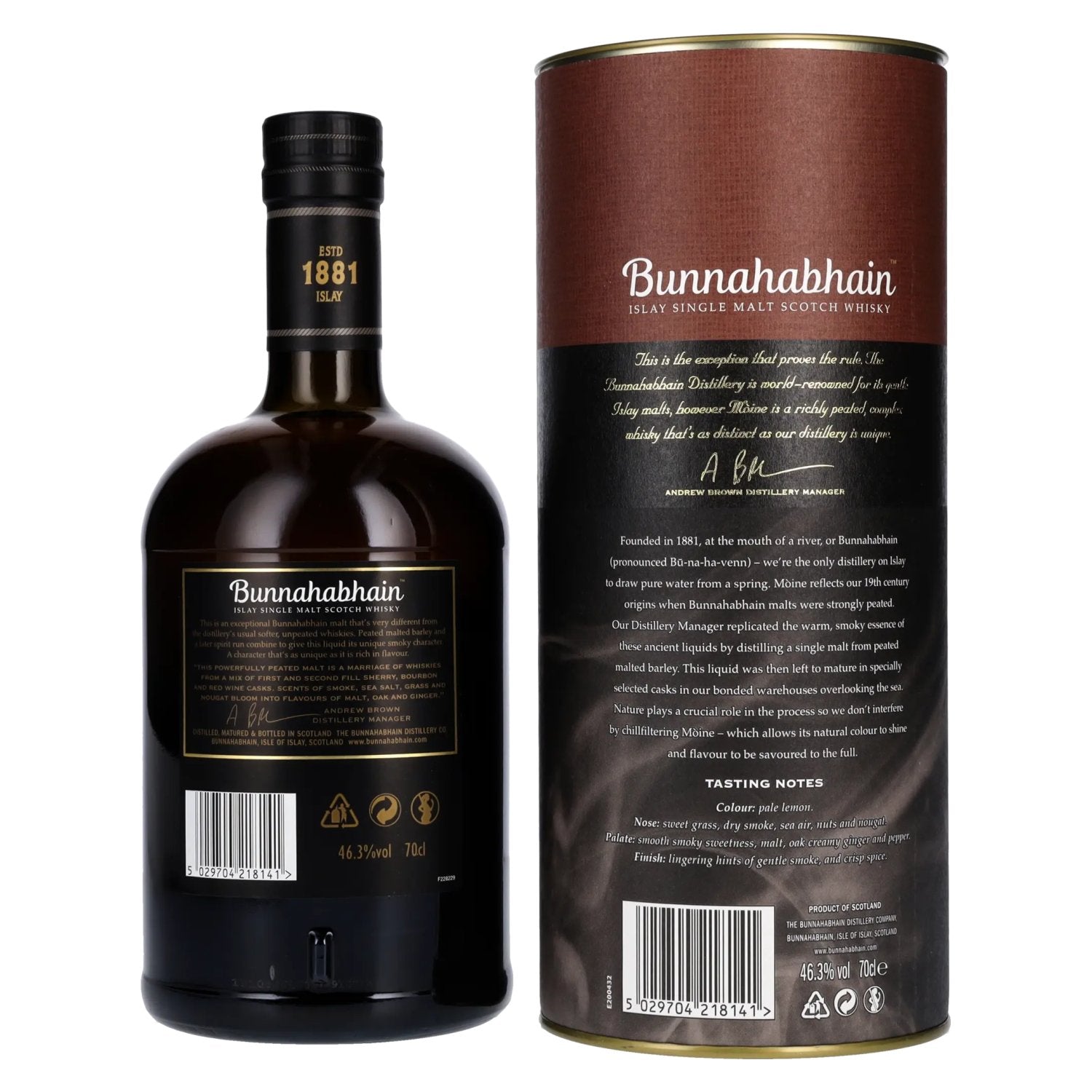 Bunnahabhain MÒINE Islay Single Malt Scotch Whisky 46,3% Vol. 0,7l in geschenkverpakking