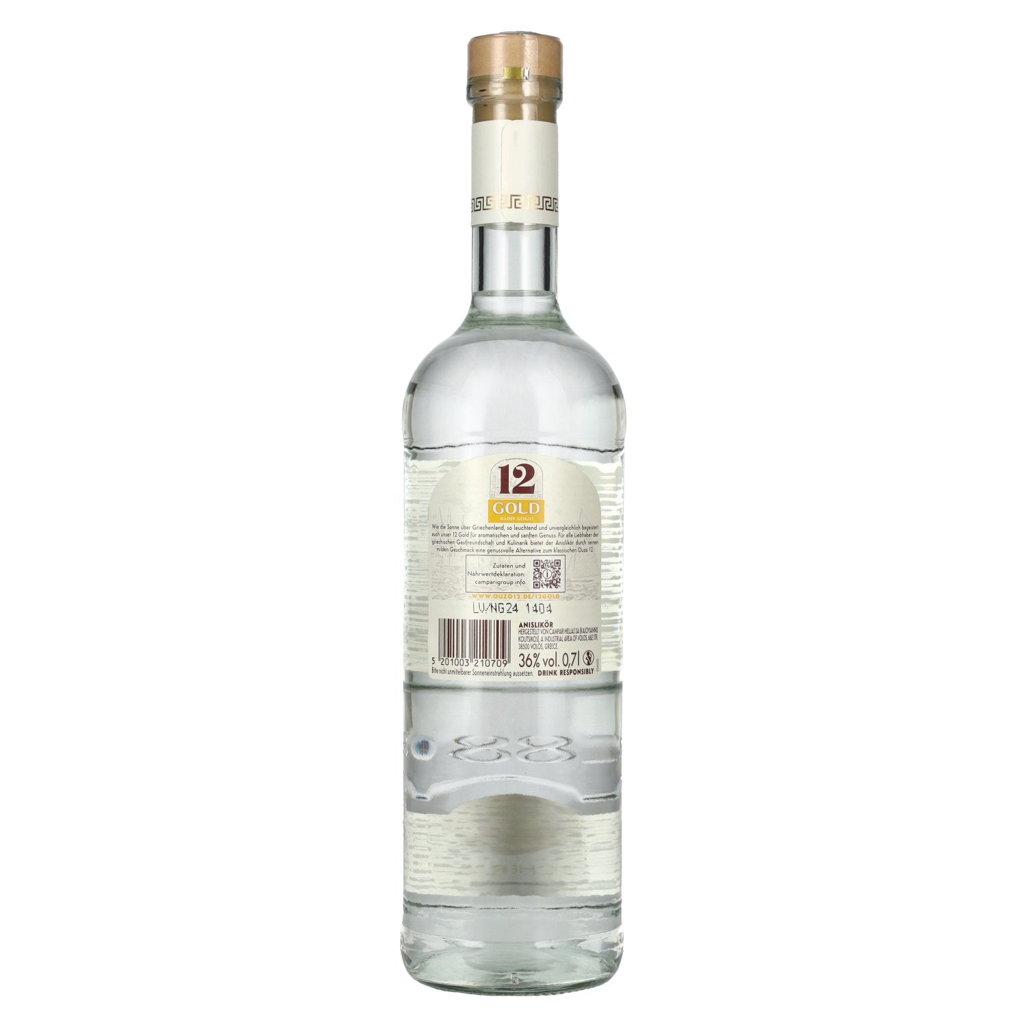 12 GOUD Anijslikeur van Ouzo 12 36% Vol. 0,7l