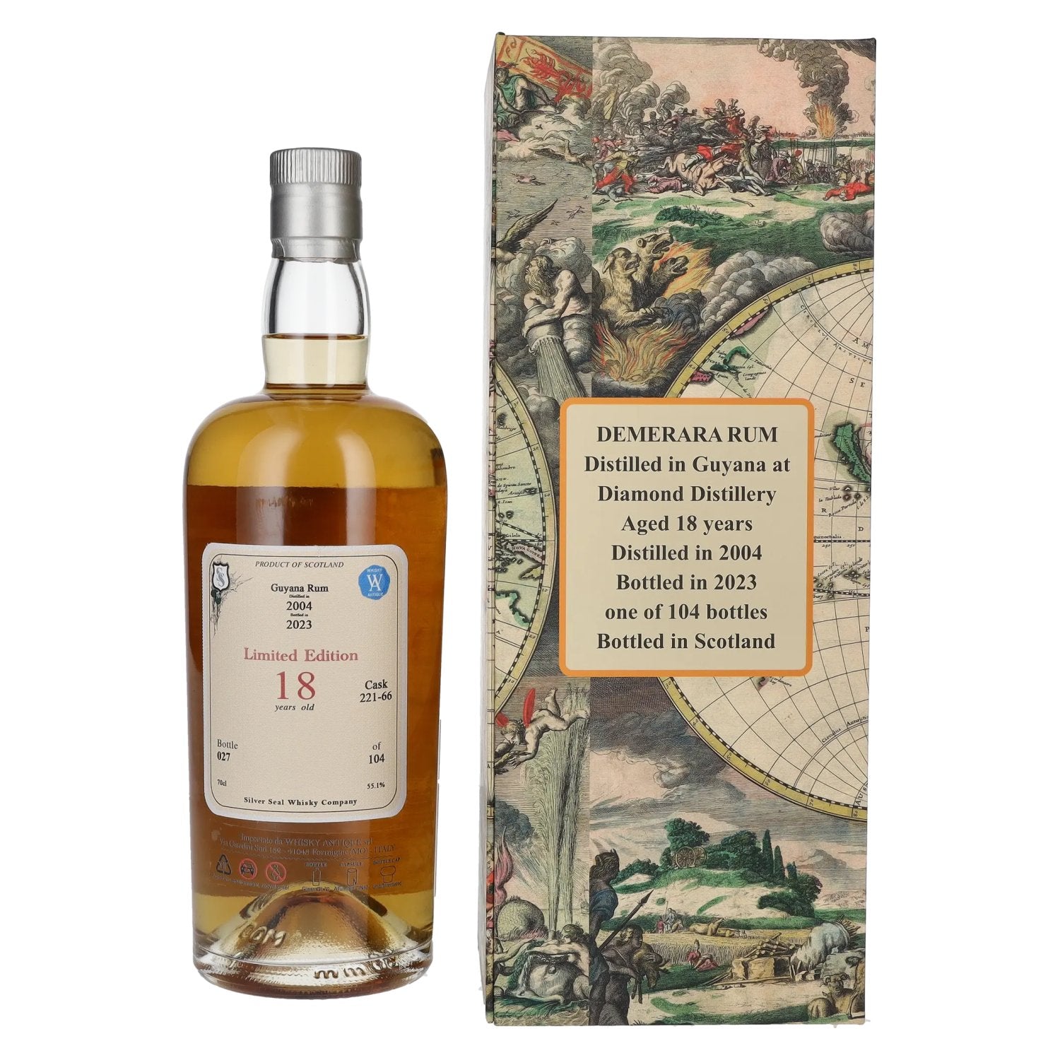 Silver Seal DEMERARA DIAMOND Rum 18 Years Old 2004 55,1% Vol. 0,7l in Geschenkbox