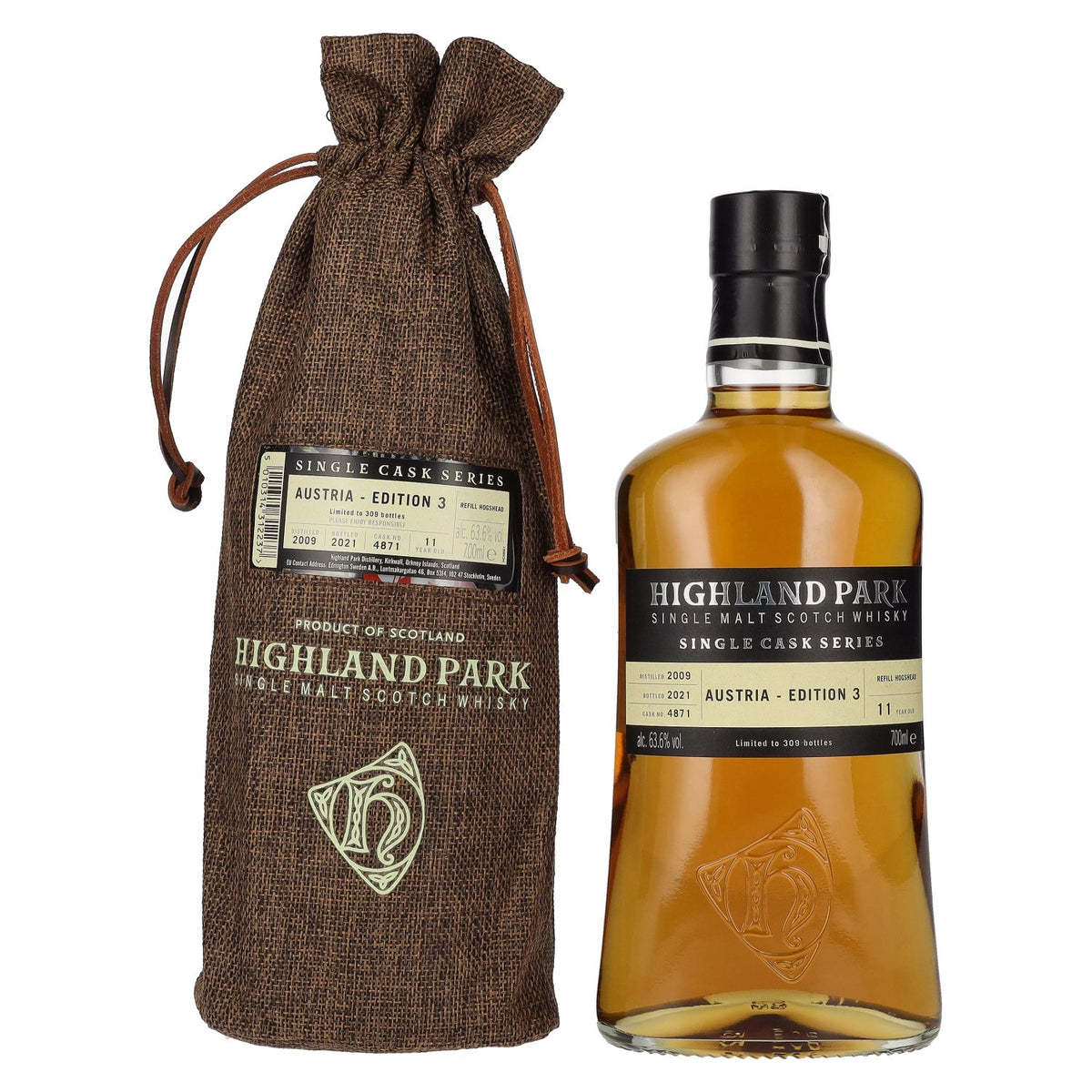 Highland Park 11 Years Old AUSTRIA – EDITION 3 2009 63.6% vol. 0.7l in a linen bag