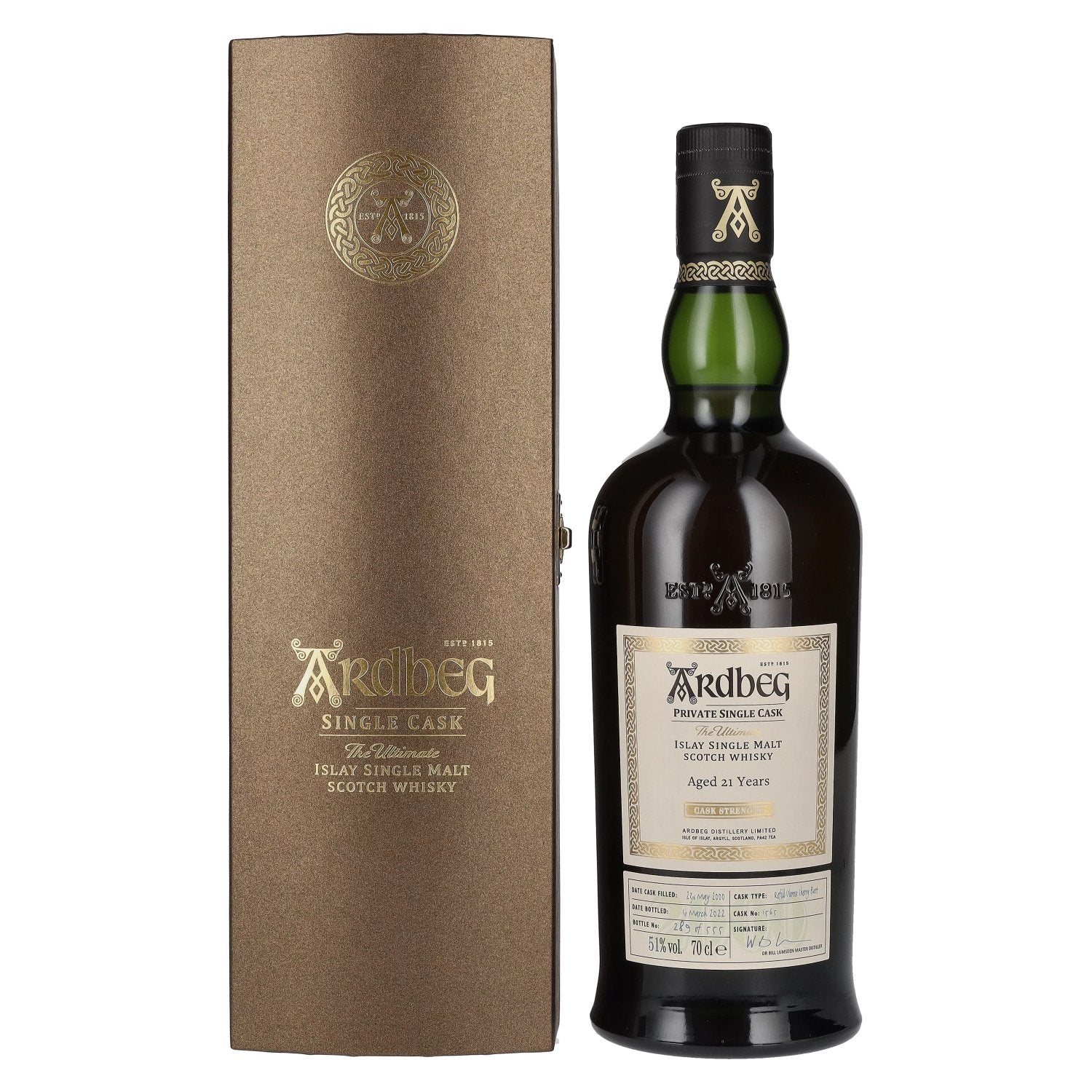 Ardbeg 21 Years Old The Ultimate Private Single Cask Whisky 51% vol. 0,7l en coffret cadeau