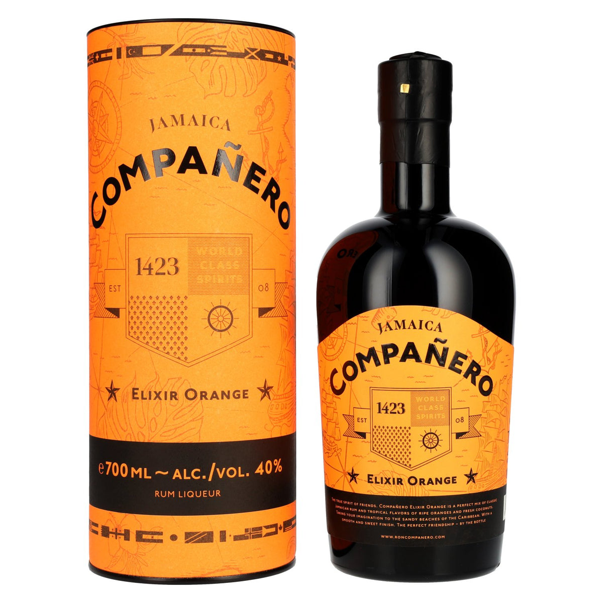 Compañero JAMAICA Elixir Orange Rumlikeur 40% vol. 0,7 l in geschenkverpakking