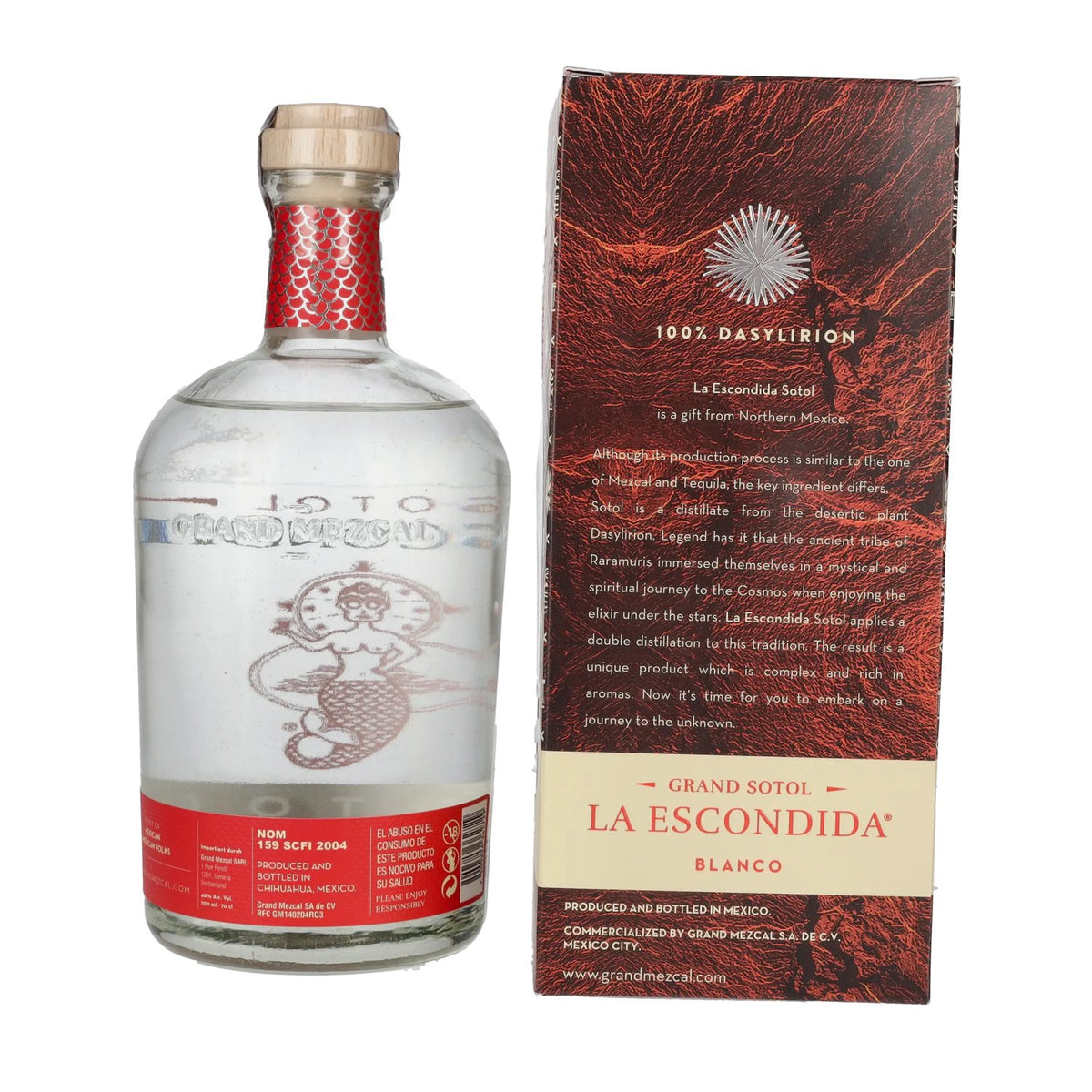 La Escondida Sotol Artisanal Blanc 40 % vol., 0,7 l, dans un coffret cadeau