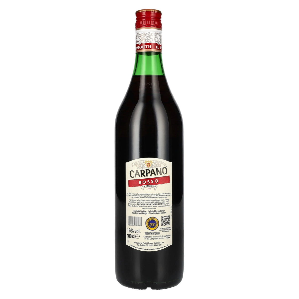 Vermouth Carpano Classico Rosso 16 % vol. 1 l