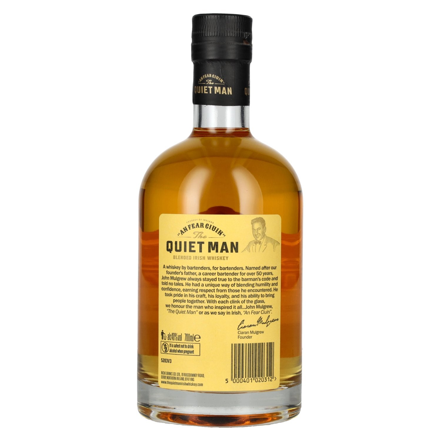 The Quiet Man Irish Whiskey AN FEAR CIUIN Traditionele Blended Irish Whiskey 40% Vol. 0,7l