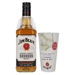 Jim Beam Kentucky Straight Bourbon Whiskey 40% vol. 0,7 l met highballglas