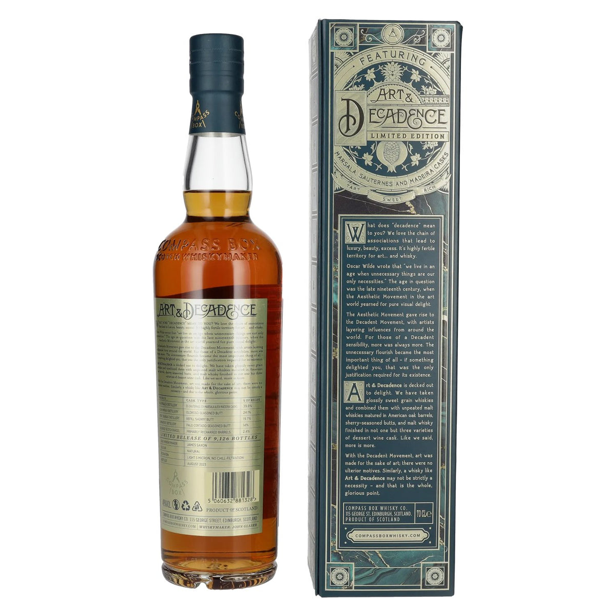 Compass Box ART & DECADENCE Blended Scotch Whisky 49% Vol. 0,7l in Geschenkbox