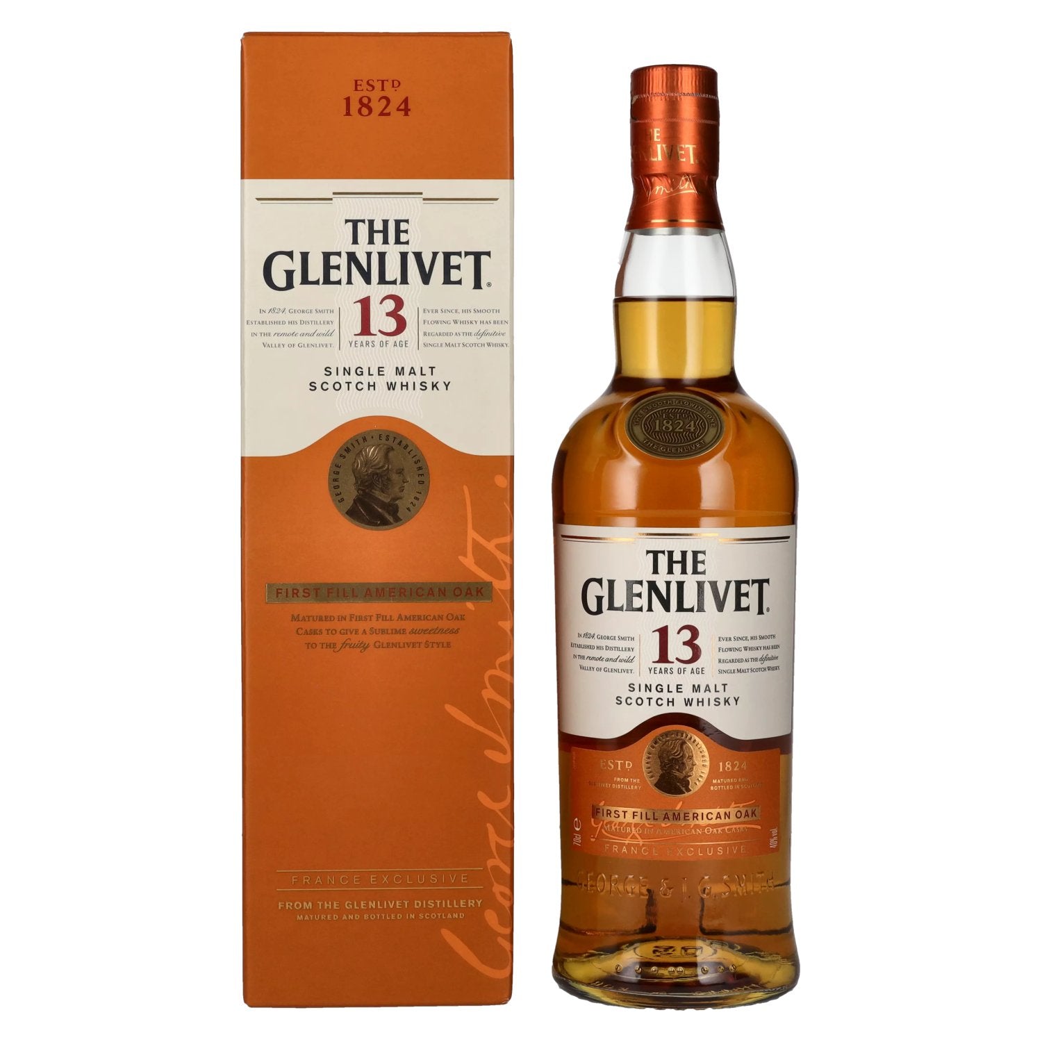 The Glenlivet 13 Years Old FIRST FILL AMERICAN OAK 40% Vol. 0,7l in geschenkverpakking