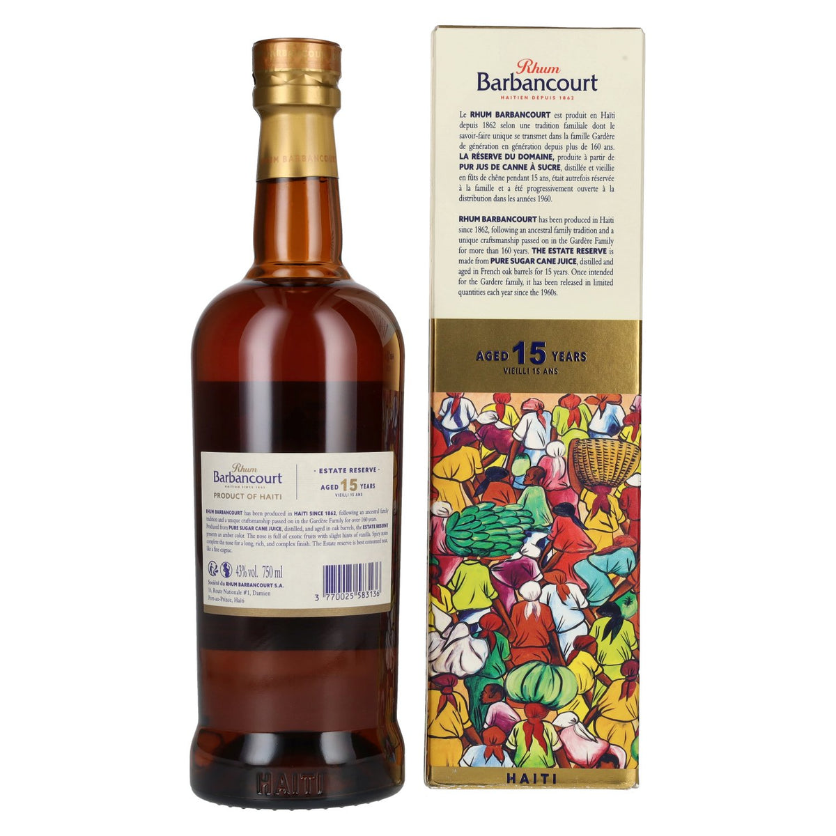 Barbancourt 15 Years Old Réserve du Domaine Rhum 43% vol. 0,75 l in geschenkverpakking