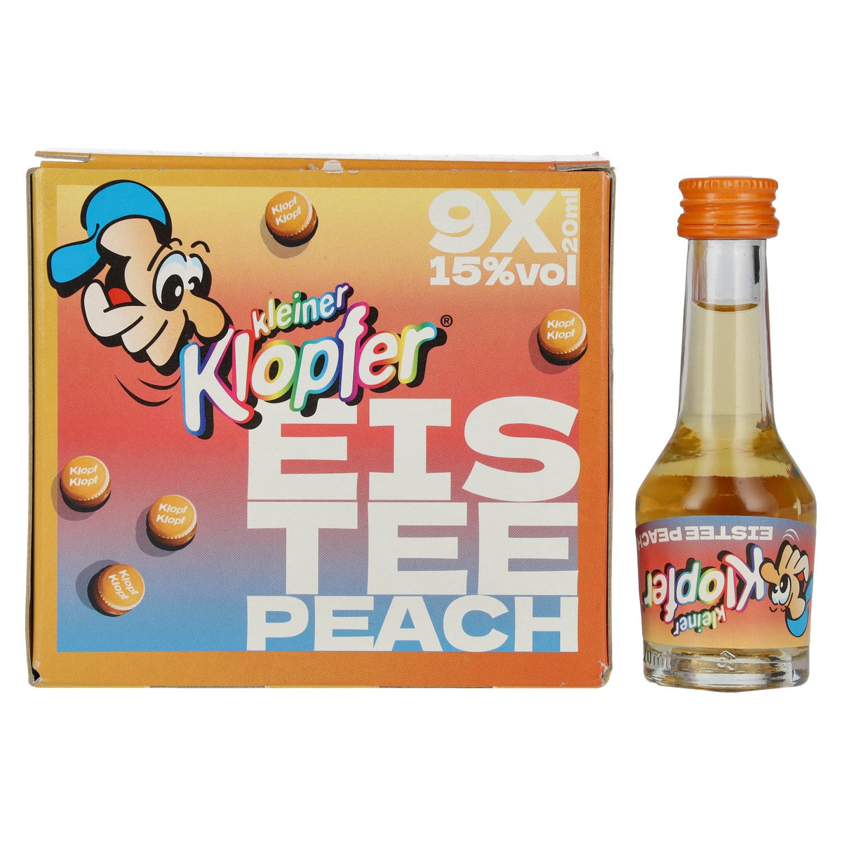 Kleiner Klopfer ijsthee perzik 15% vol. 9 x 0,02 l