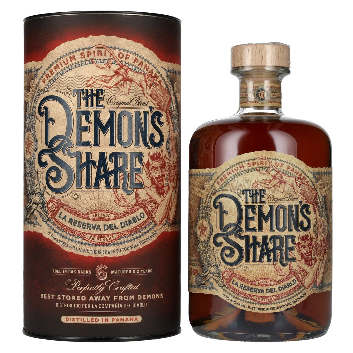 The Demon's Share, spiritueux de 6 ans d'âge, 40 % vol., 0,7 l, dans un coffret cadeau