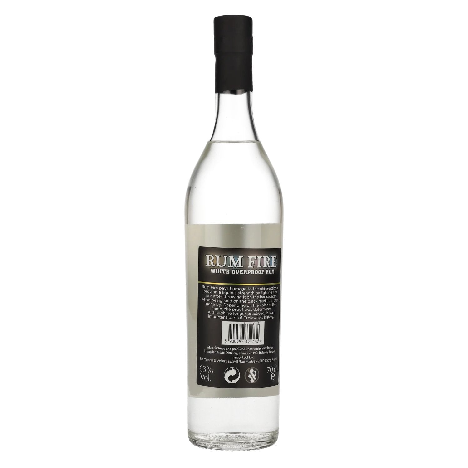 Hampden Estate RUM FIRE White Overproof Rum 63% Vol. 0,7l