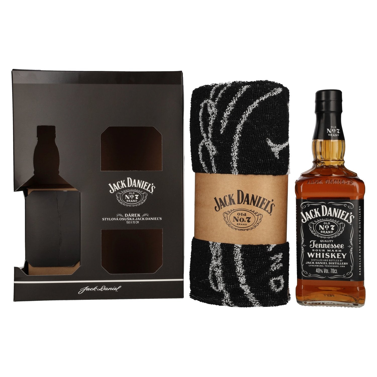 Jack Daniel's Tennessee Whiskey 40% Vol. 0,7l in Geschenkbox mit Handtuch