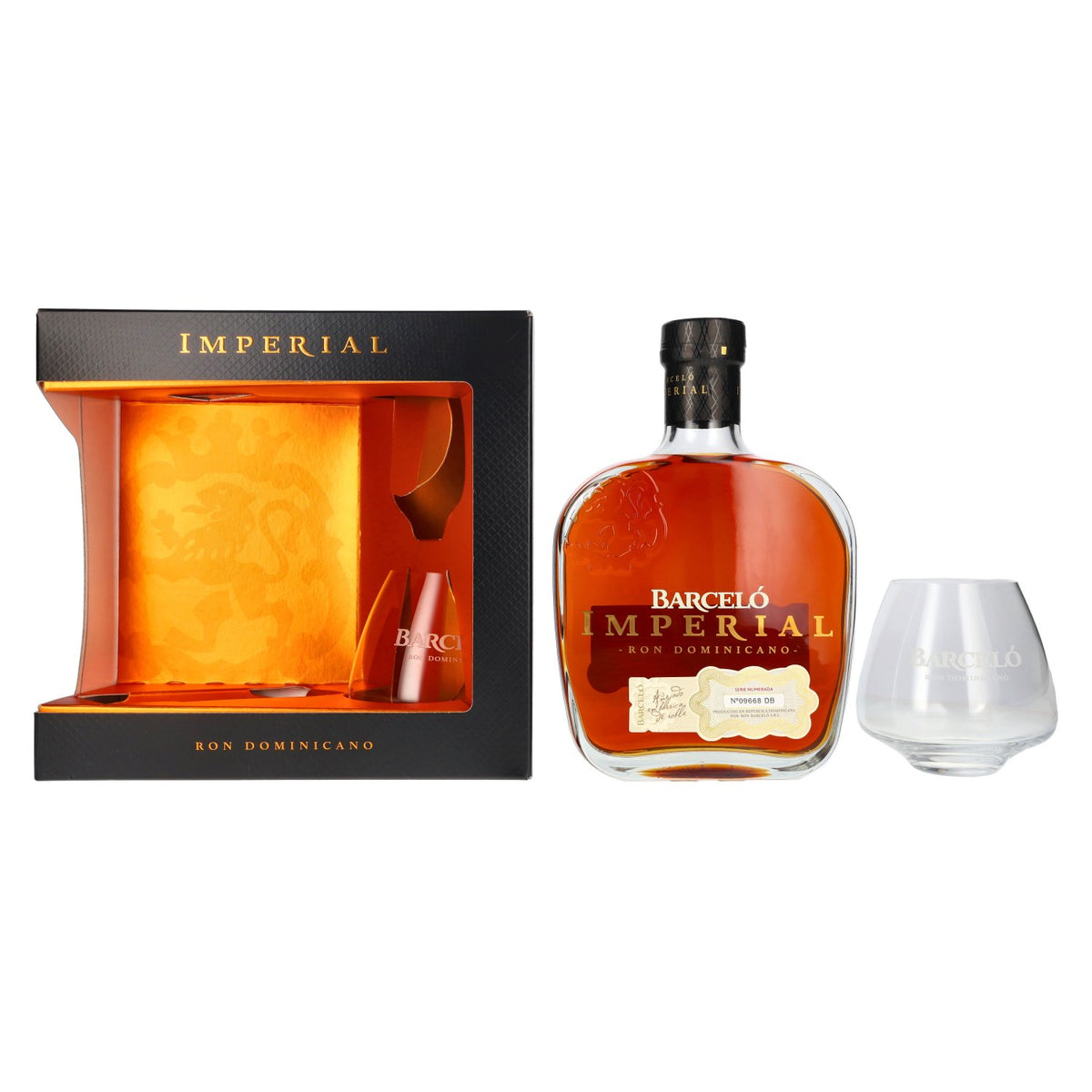 Barceló Imperial Ron Dominicano 38% Vol. 0,7l in Geschenkbox mit 2 Gläsern