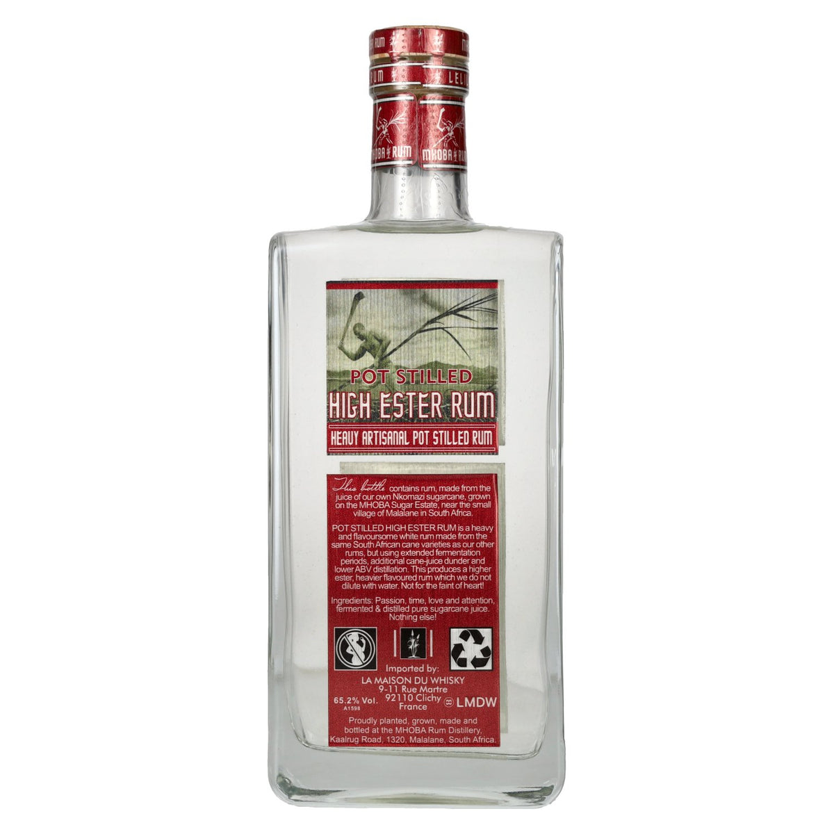 MHOBA Rum Pot Stilled HIGH ESTER Rum 65,2% vol. 0,7 l