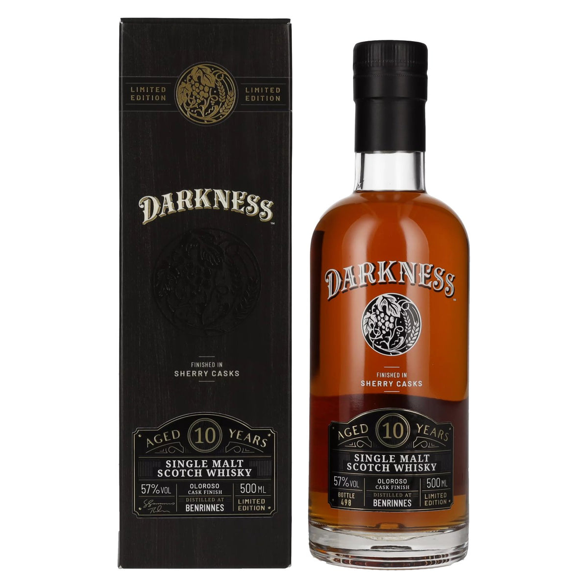 Darkness Benrinnes 10 Years Old OLOROSO CASK FINISH 57% vol. 0,5 l in geschenkverpakking