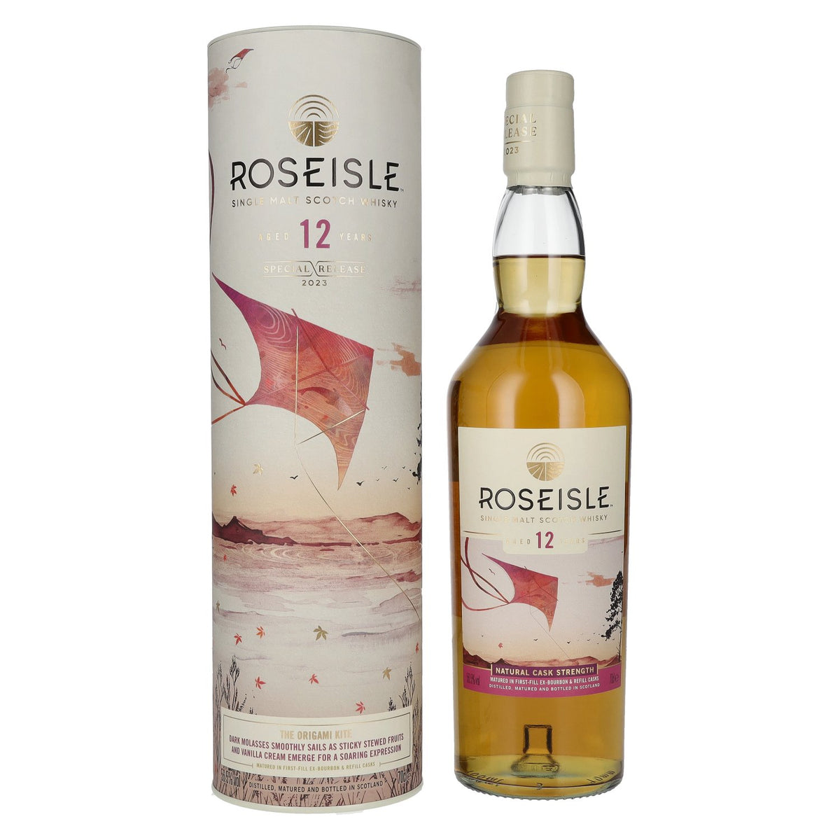 Roseisle 12 ans d'âge ORIGAMI KITE Single Malt Édition spéciale 2023 56,5 % vol. 0,7 l dans un coffret cadeau