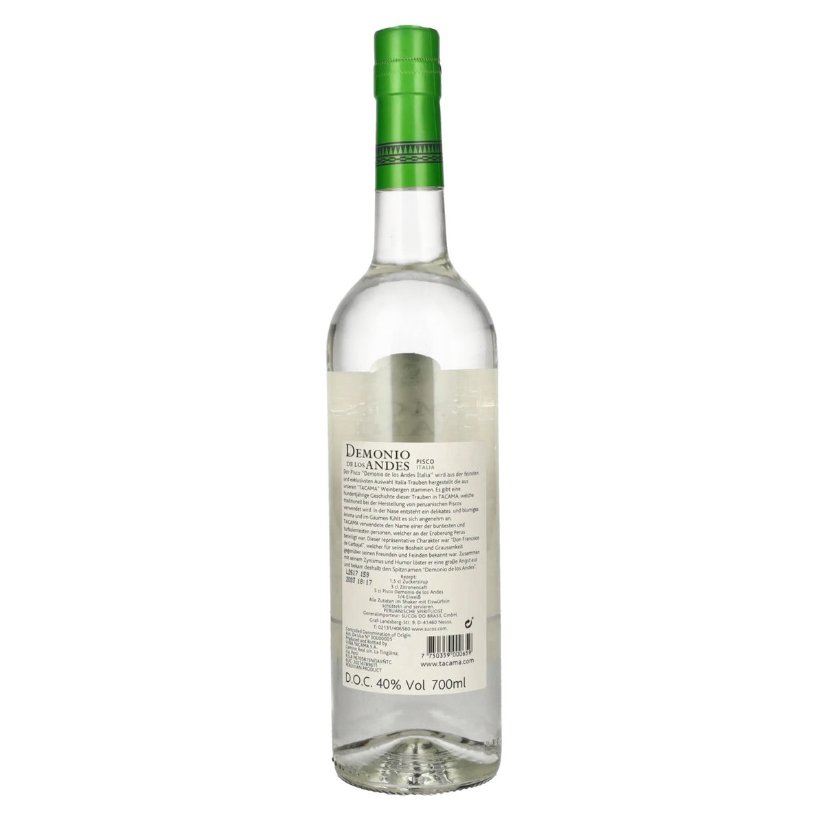 Tacama Demonio de los Andes ITALIA Pisco 40% vol. 0,7 l