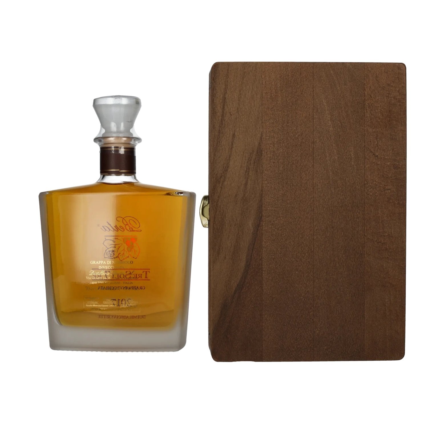 Berta Grappa Tre Soli Tre Grappa Invecchiata 2017 43% Vol. 0,7l in Holzkiste