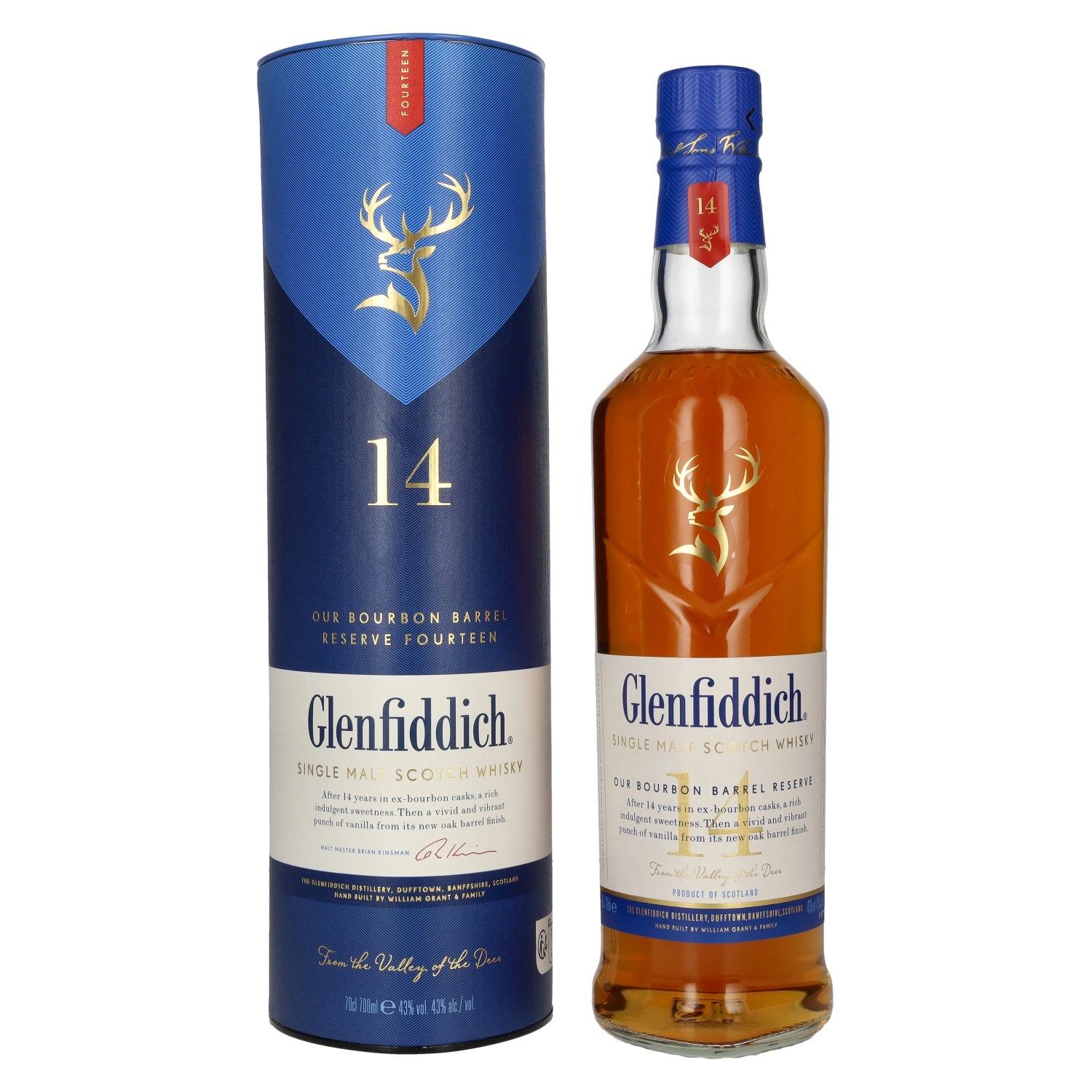Glenfiddich 14 Years Old OUR BOURBON BARREL RESERVE 43% Vol. 0,7l in Geschenkbox