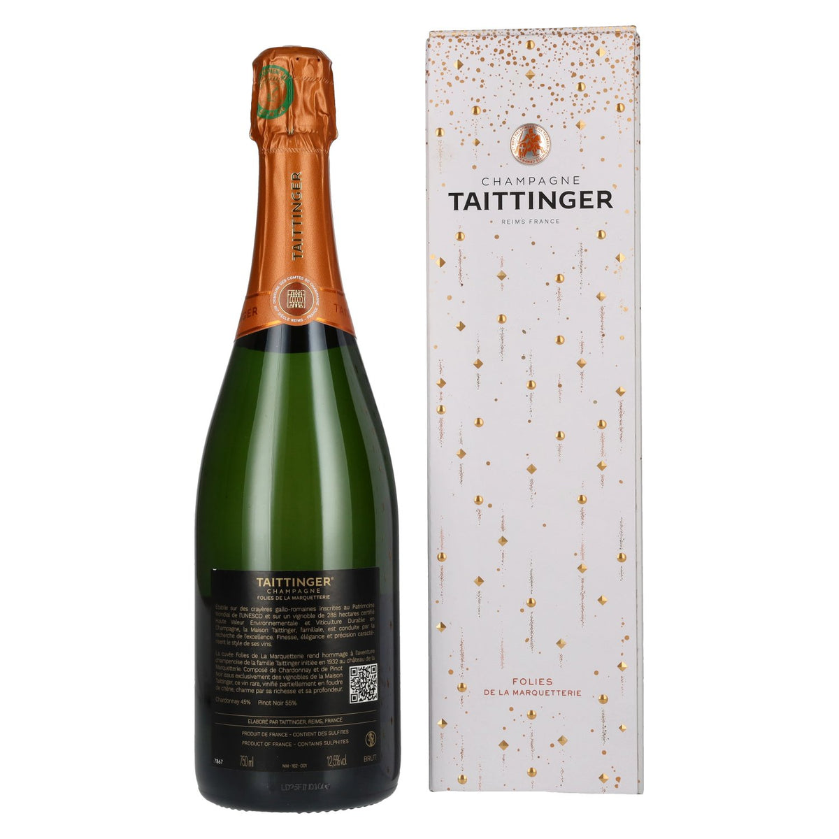 Taittinger Champagne Folies de la Marquetterie 12.5% ABV, 0.75 l in a gift box