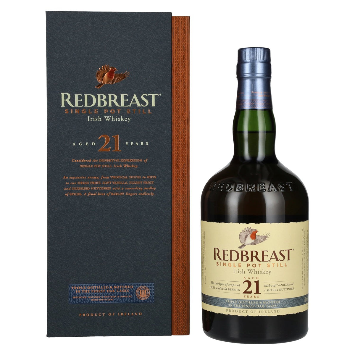 Redbreast 21-Year-Old Single Pot Still Irish Whiskey, 46% vol., 0.7 l, in a wooden box