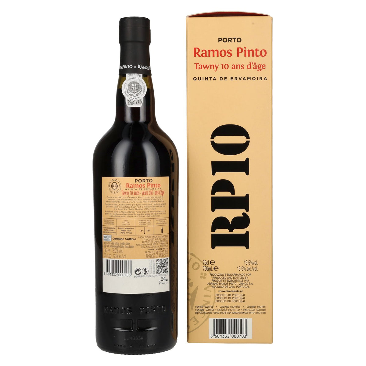 Ramos Pinto Quinta da Ervamoira Tawny 10 Years Old 19,5% Vol. 0,75l in Geschenkbox