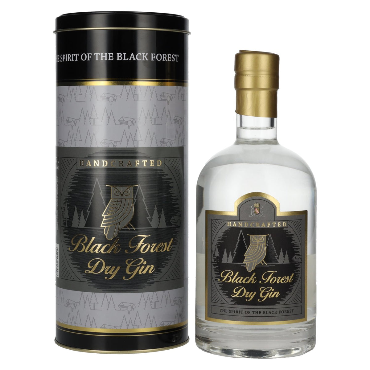 Black Forest Dry Gin 47% ABV, 0.7 litres in a tin box