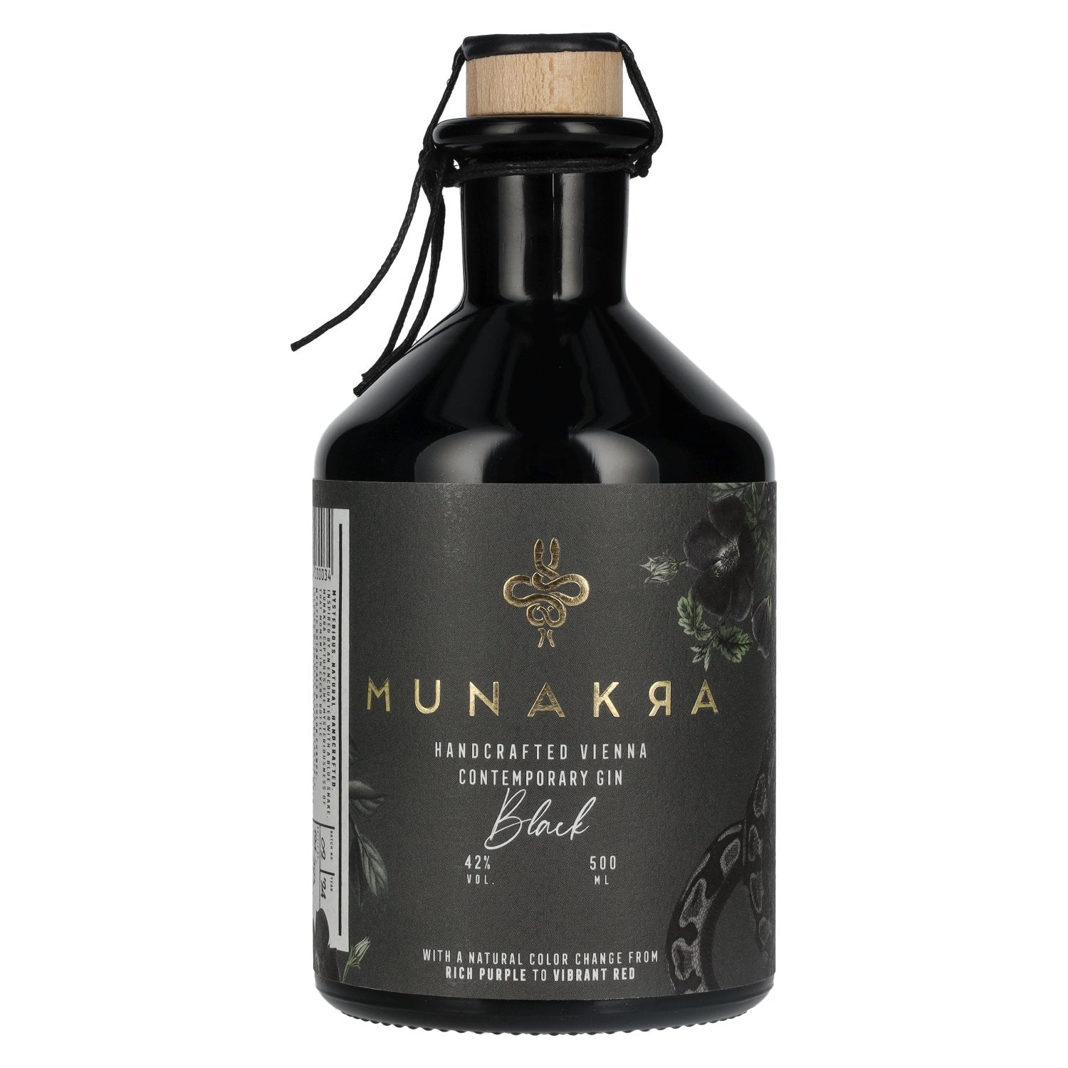 Munakra Handcrafted Vienna Eigentijdse Gin Zwart 42% Vol. 0,5l