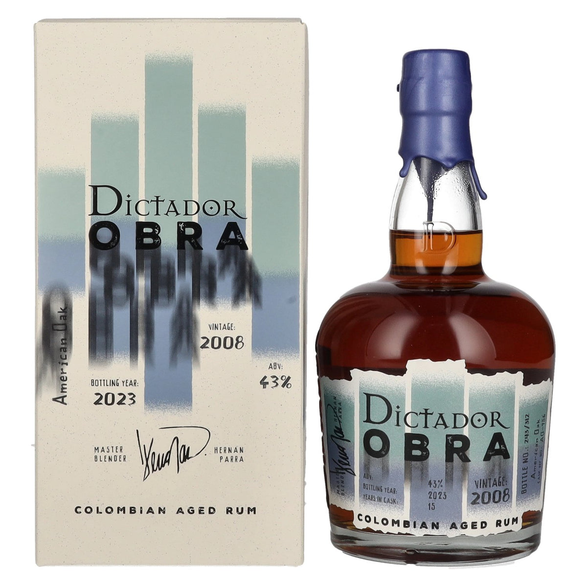 Dictador OBRA VINTAGE 15 Years Old AMERICAN OAK CASK Rum 2008 43% vol. 0.7l in a gift box