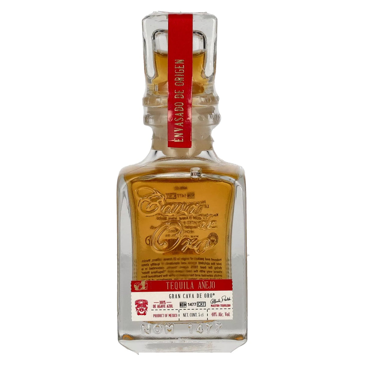 Gran Cava de Oro Tequila AÑEJO 100% blauwe agave 40% vol. 0,05 l