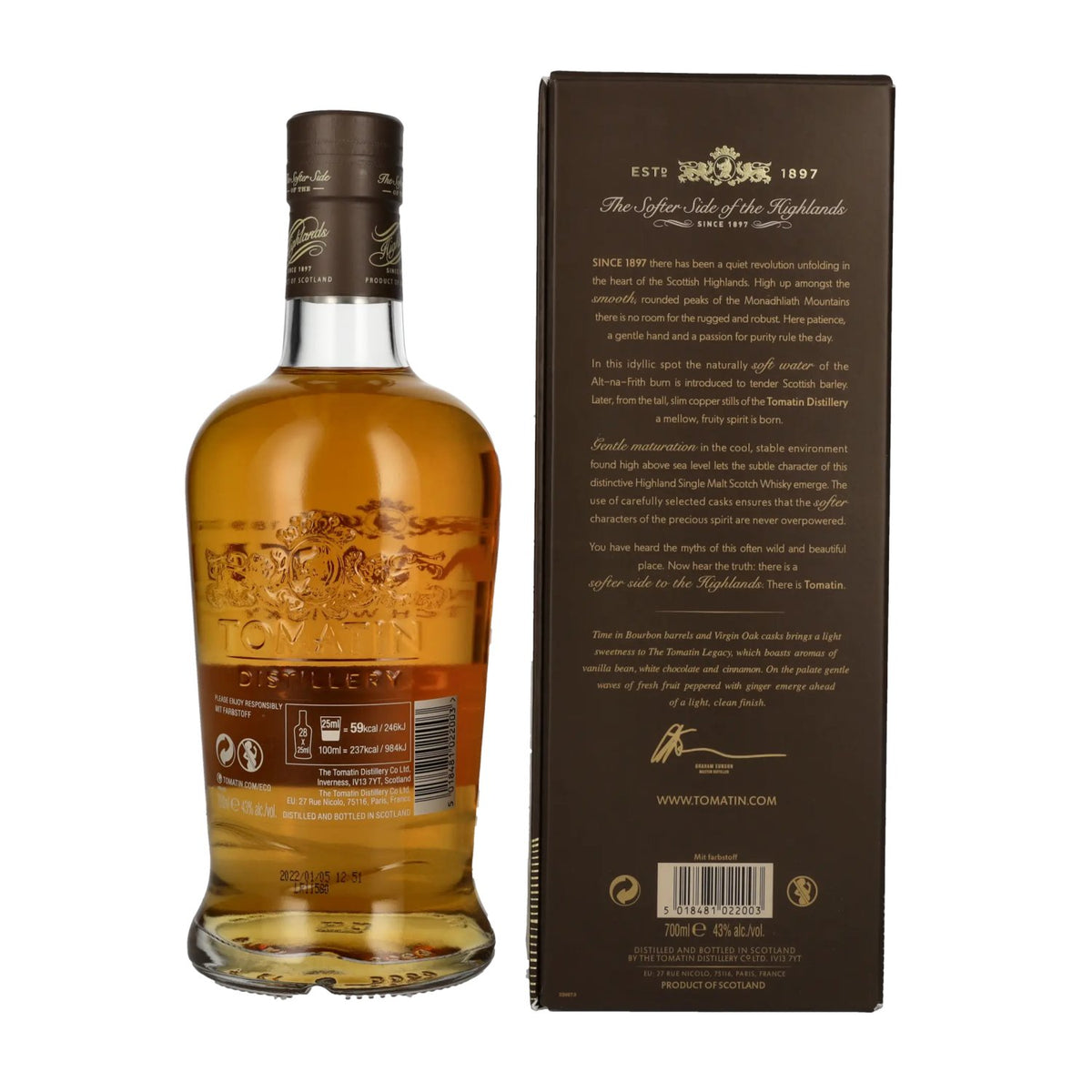 Tomatin Legacy Highland Single Malt Scotch Whisky 43% vol., 0.7 l, in a gift box