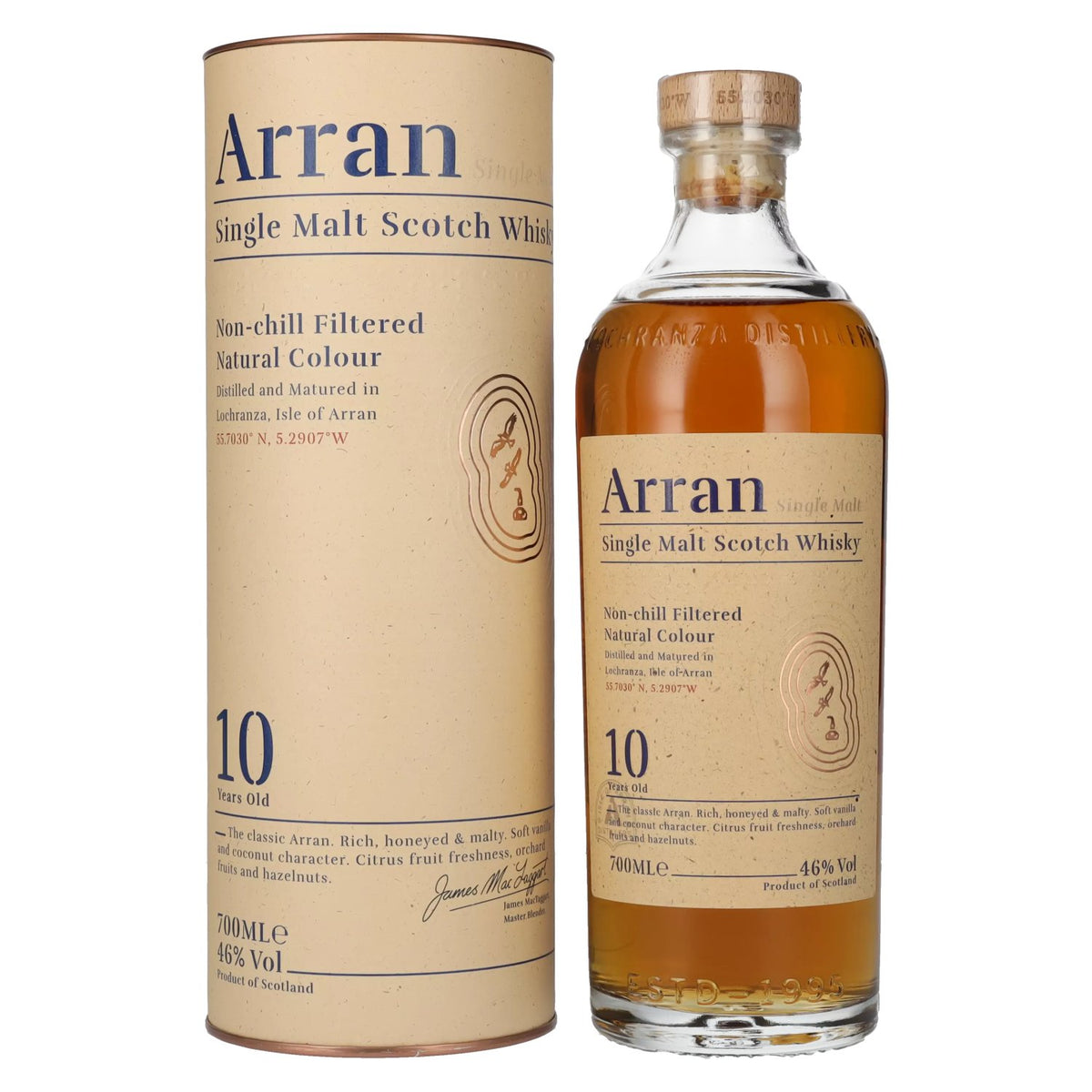 Arran 10 Years Old Single Malt Scotch Whisky 46% vol. 0,7 l in geschenkverpakking