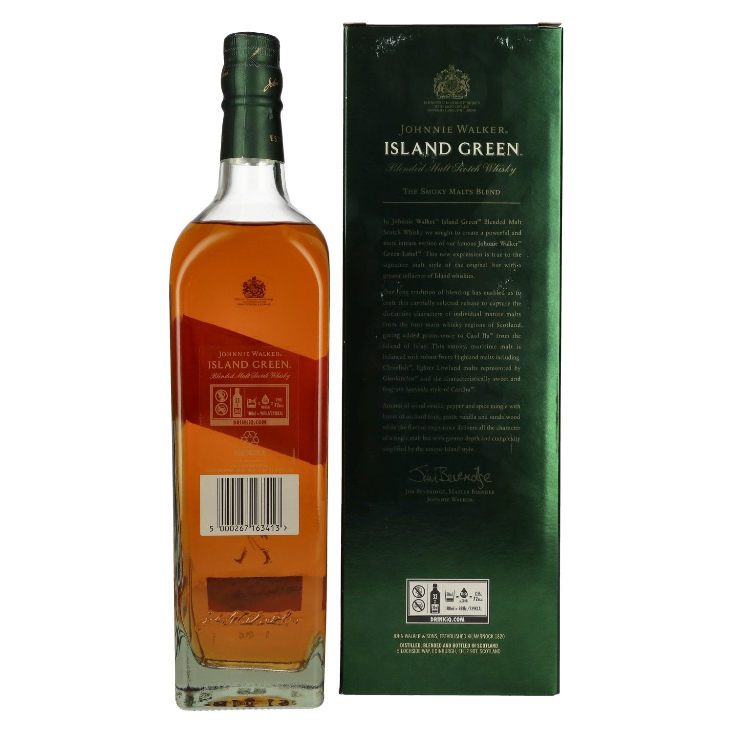 Johnnie Walker ISLAND GREEN Blended Malt Scotch Whisky Select Release 43% Vol. 1l in geschenkverpakking