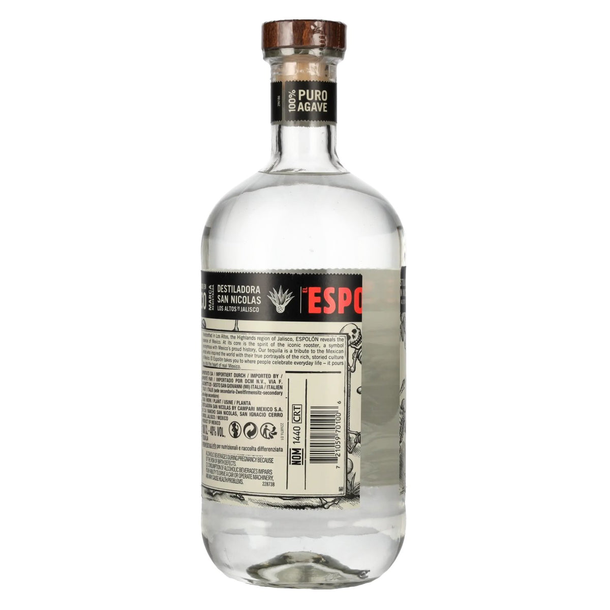 Espolón Tequila Blanco 100% Puro Agave 40% Vol. 1l