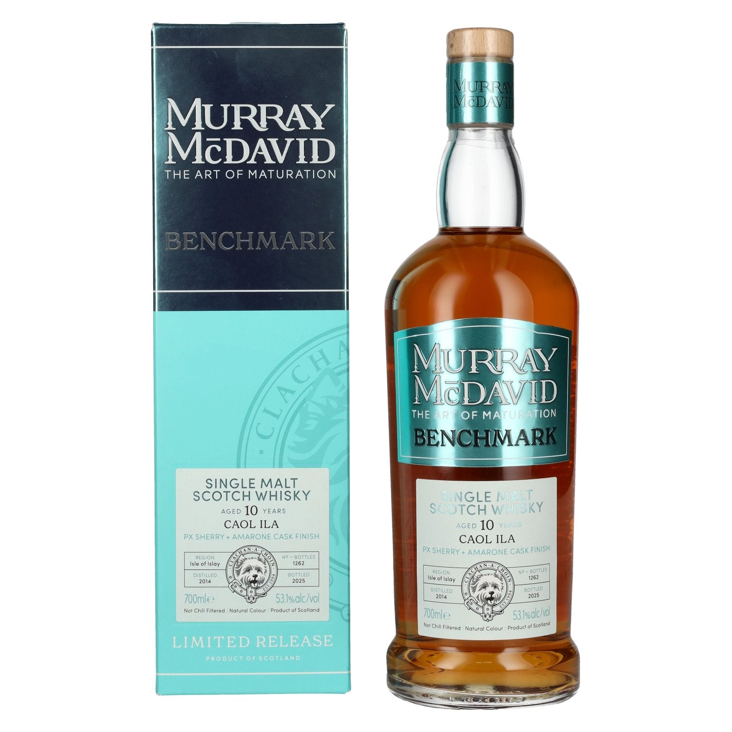 Murray McDavid BENCHMARK 10 Years Old CAOL ILA PX Sherry &amp; Amarone Cask Finish 2014 53,1% Vol. 0,7l en coffret cadeau