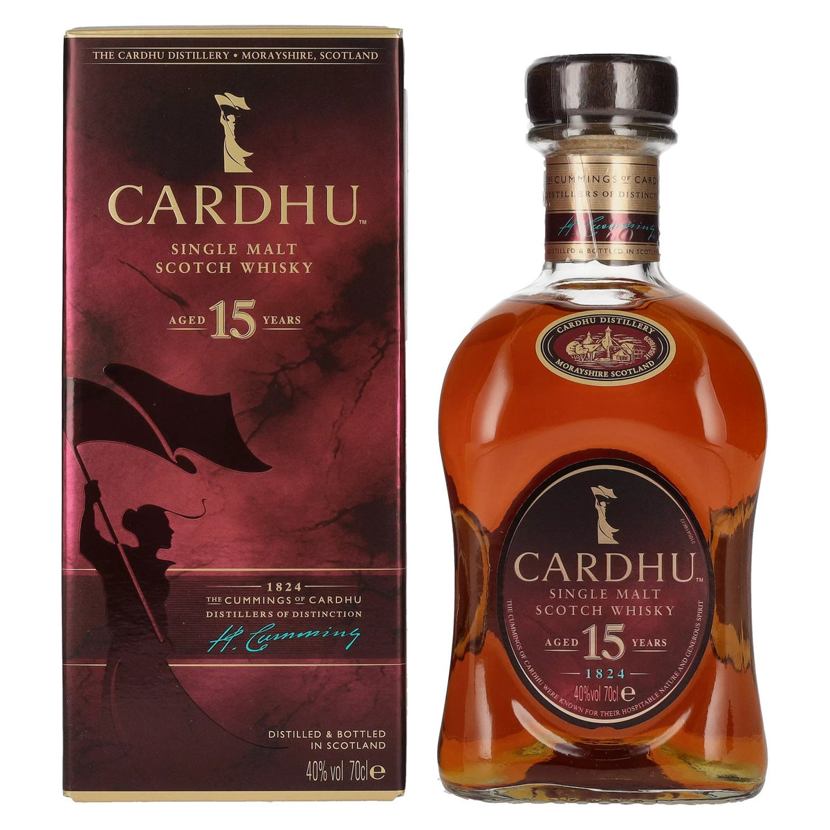 Cardhu 15-Year-Old Single Malt Scotch Whisky, 40% ABV, 0.7l, in a gift box