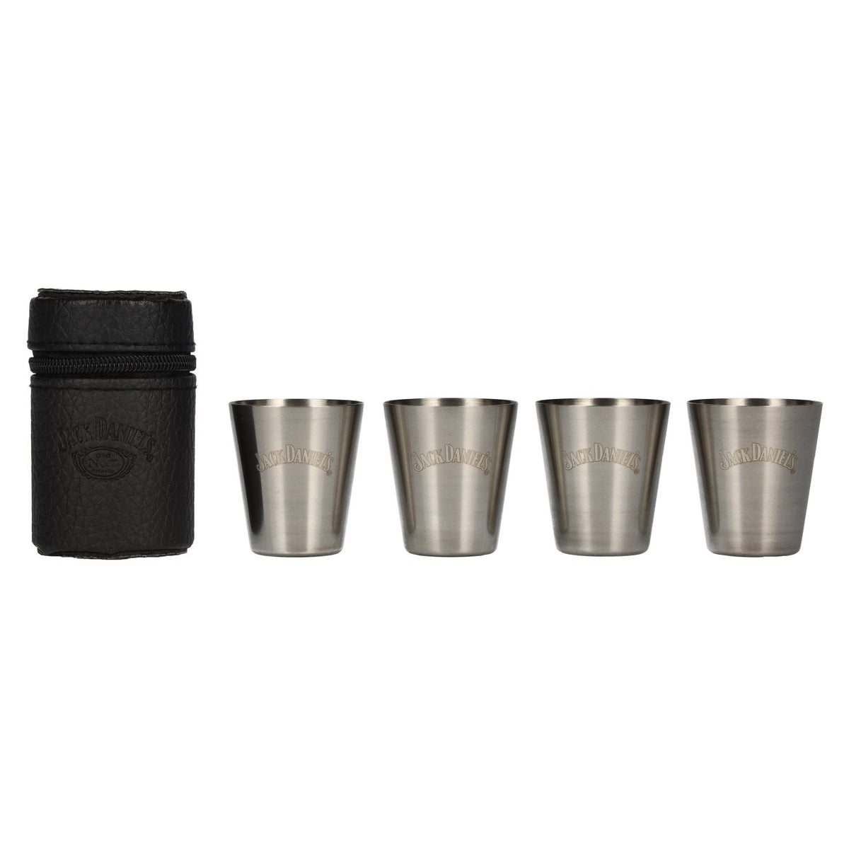 Jack Daniel's Shot Cups in Kunstledertasche