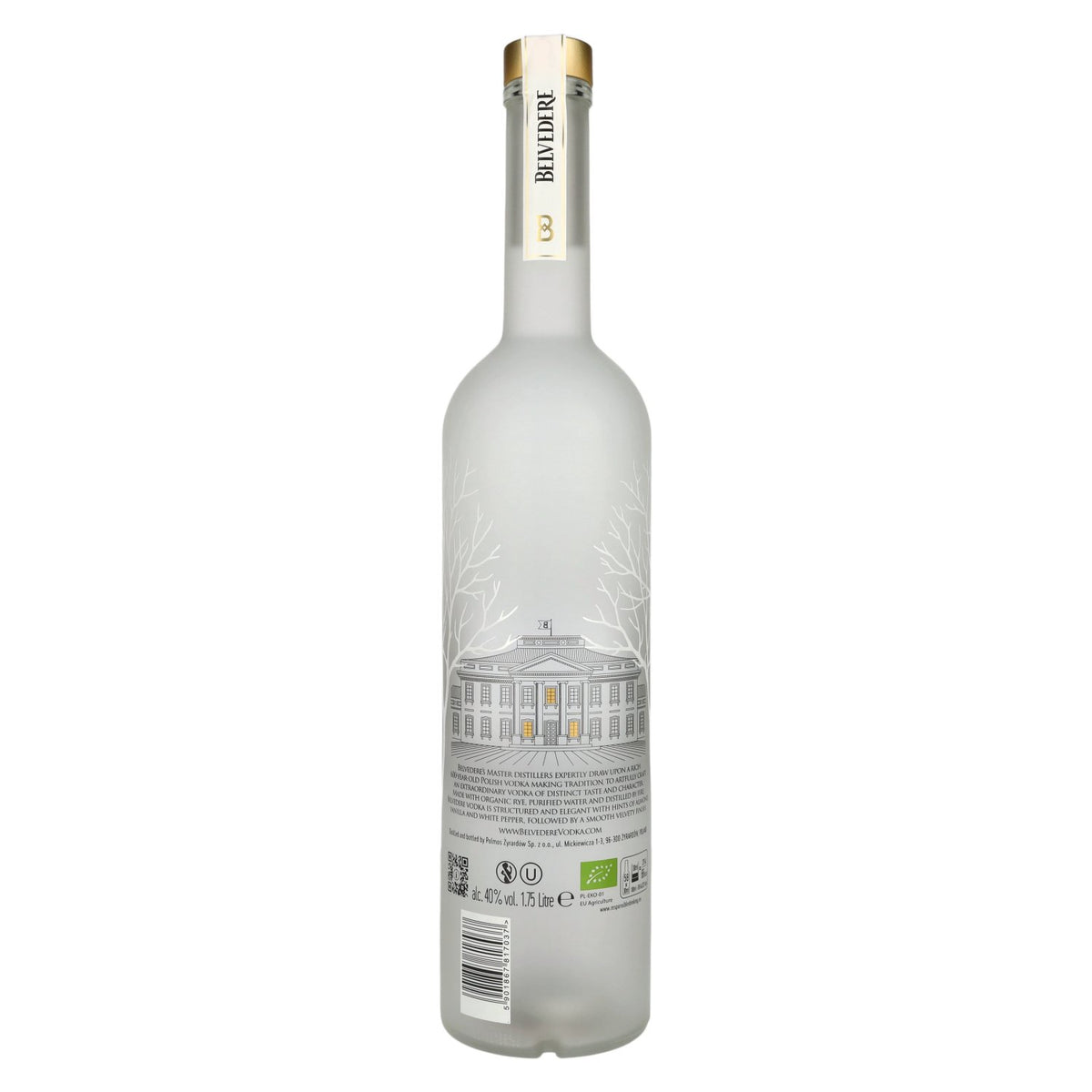 Belvedere Organic Vodka 40% ABV 1.75l + LED light sticker