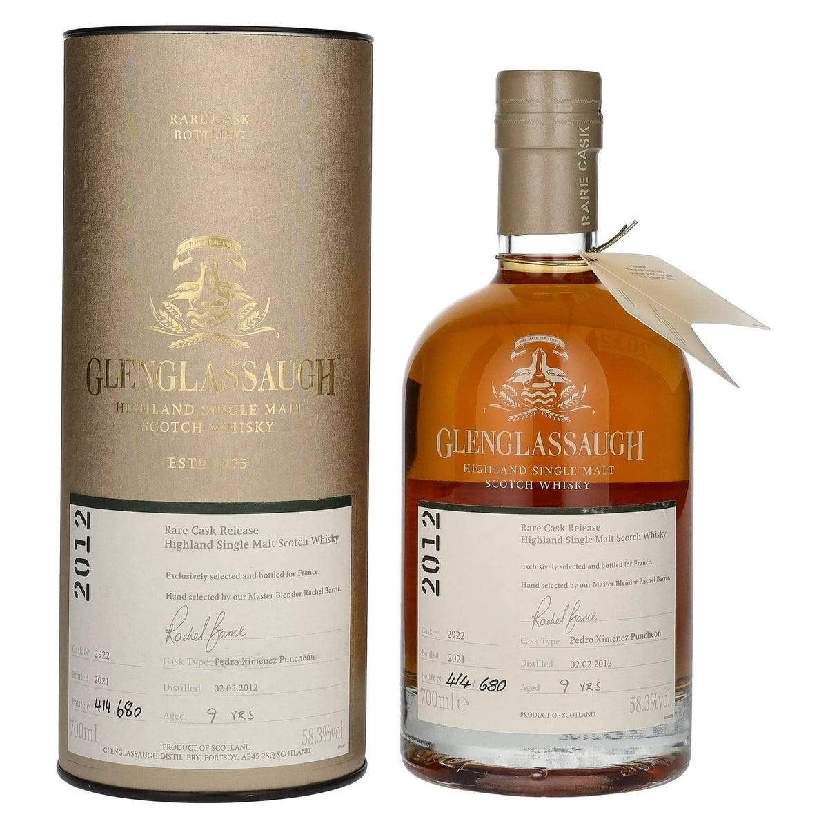 Glenglassaugh 9 Years Old RARE CASK RELEASE 2012 PX Puncheon Batch 4 58,3% vol. 0,7 l in geschenkverpakking