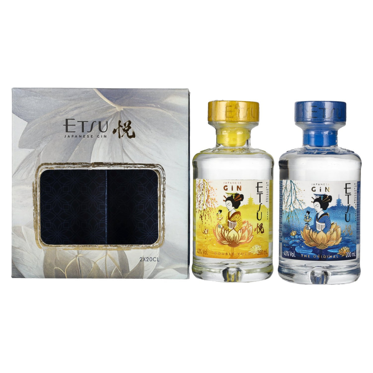 Etsu Gin-set 43% vol. 2 x 0,2 l in geschenkverpakking