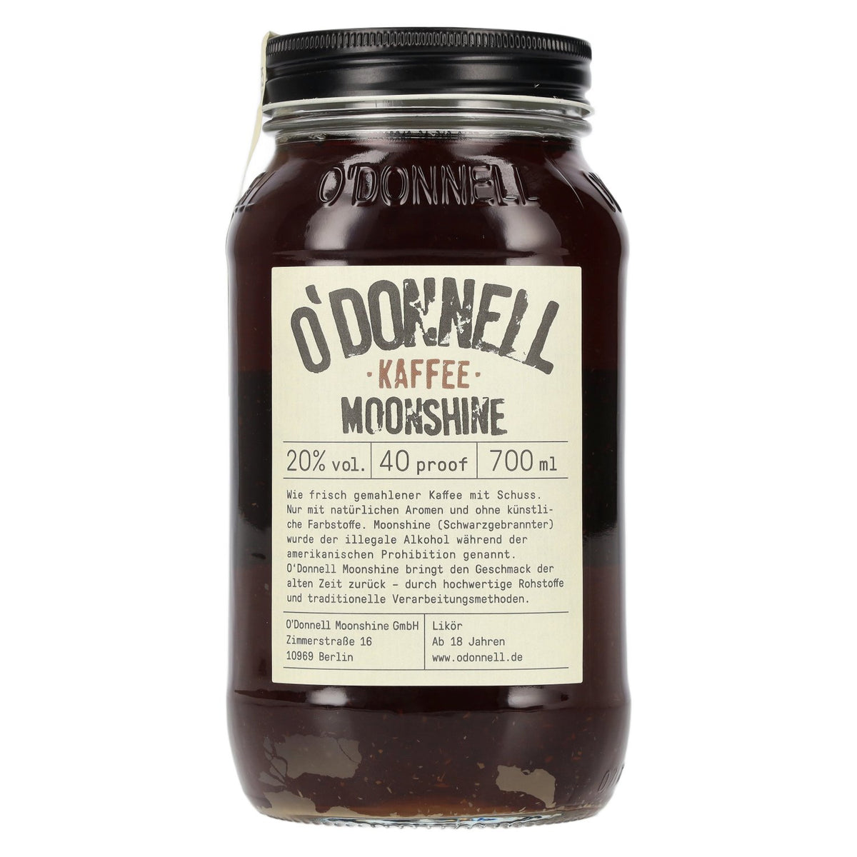 Liqueur de café O'Donnell Moonshine, 20 % vol., 0,7 l